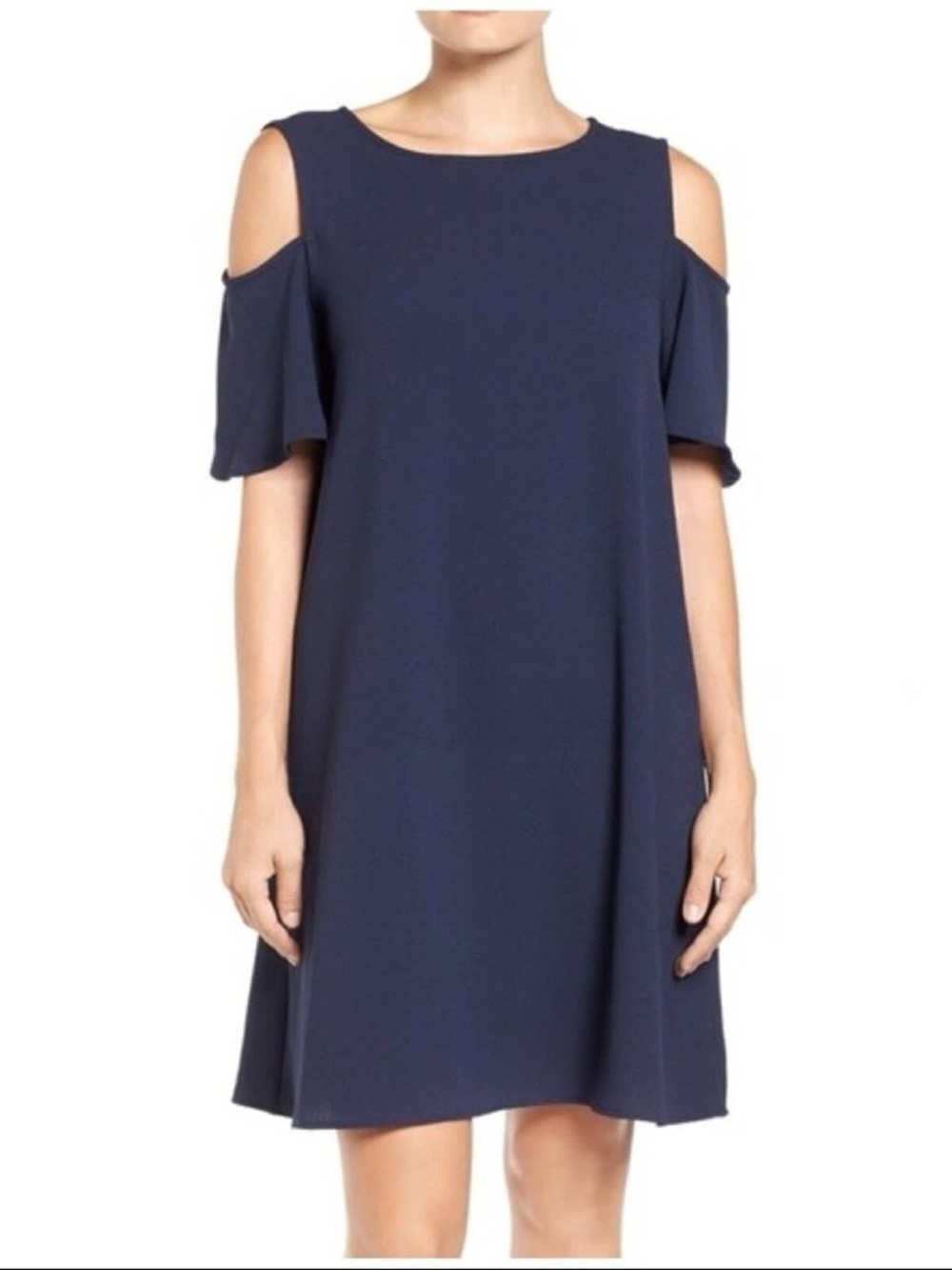 NWT Manydresse Charm Fashion Cold-Shoulder Navy Swing Dress size Large